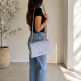 CHANEL Caviar Quilted Jumbo Double Flap Dark Grey Pre Owned