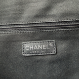 CHANEL Paris New York Quilted Nylon & Calfskin CC Tote Shoulder Bag Black Pre-Owned