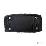 CHANEL Paris New York Quilted Nylon & Calfskin CC Tote Shoulder Bag Black Pre-Owned