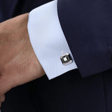 925 Sterling Silver Black Spinel Cufflinks In-Store