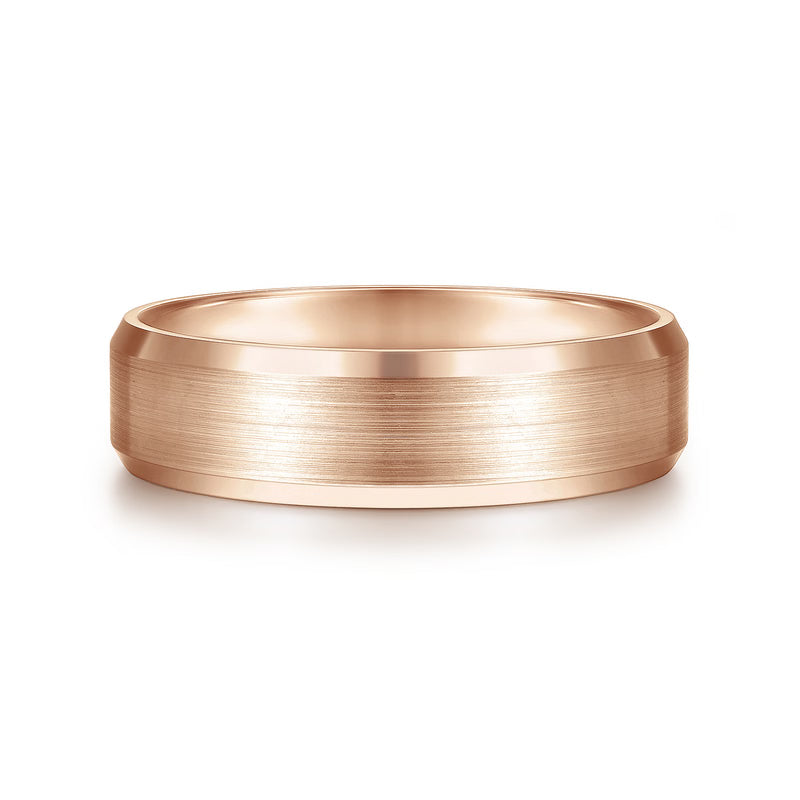 Gabriel & Co. Caleb 6mm Satin Finish Men's Wedding Band with Beveled Edge