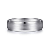 Gabriel & Co. Caleb 6mm Satin Finish Men's Wedding Band with Beveled Edge