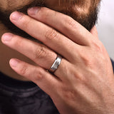Gabriel & Co. Caleb 6mm Satin Finish Men's Wedding Band with Beveled Edge