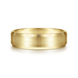 Gabriel & Co. Caleb 6mm Satin Finish Men's Wedding Band with Beveled Edge