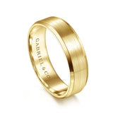 Gabriel & Co. Caleb 6mm Satin Finish Men's Wedding Band with Beveled Edge