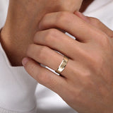 Gabriel & Co. Caleb 6mm Satin Finish Men's Wedding Band with Beveled Edge