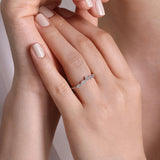 Gabriel & Co. Vintage Inspired Curved Diamond Anniversary Band