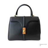 Celine Pre-Owned Black Grained Leather Small Celine 16 Calfskin Top Handle Handbag