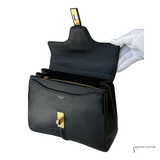 Celine Pre-Owned Black Grained Leather Small Celine 16 Calfskin Top Handle Handbag