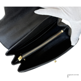 Celine Pre-Owned Black Grained Leather Small Celine 16 Calfskin Top Handle Handbag