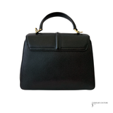 Celine Pre-Owned Black Grained Leather Small Celine 16 Calfskin Top Handle Handbag