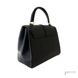 Celine Pre-Owned Black Grained Leather Small Celine 16 Calfskin Top Handle Handbag