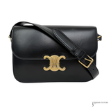 Celine Classique Shiny Calf Classic Triomphe Medium Crossbody Bag Pre Owned