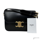 Celine Classique Shiny Calf Classic Triomphe Medium Crossbody Bag Pre Owned