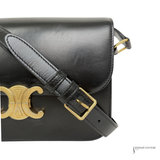 Celine Classique Shiny Calf Classic Triomphe Medium Crossbody Bag Pre Owned