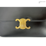 Celine Classique Shiny Calf Classic Triomphe Medium Crossbody Bag Pre Owned