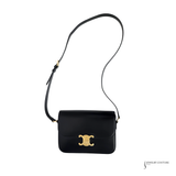Celine Classique Shiny Calf Classic Triomphe Medium Crossbody Bag Pre Owned
