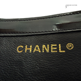 Chanel Patent Leather Logo Shopping Tote Handbag Square Shoulder Bag Pre Owned Vintage