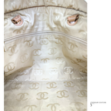 Chanel Whipstitch CC Bowler Bag STITCH LOGO BEIGE TAN LEATHER ZIP SHOULDER BAG Pre Owned