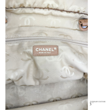 Chanel Whipstitch CC Bowler Bag STITCH LOGO BEIGE TAN LEATHER ZIP SHOULDER BAG Pre Owned