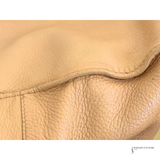 Chanel Whipstitch CC Bowler Bag STITCH LOGO BEIGE TAN LEATHER ZIP SHOULDER BAG Pre Owned