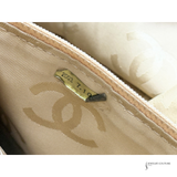 Chanel Whipstitch CC Bowler Bag STITCH LOGO BEIGE TAN LEATHER ZIP SHOULDER BAG Pre Owned