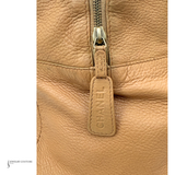 Chanel Whipstitch CC Bowler Bag STITCH LOGO BEIGE TAN LEATHER ZIP SHOULDER BAG Pre Owned