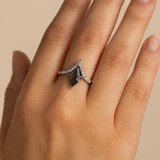 Salt & Pepper Diamond Ring 14KT White Gold –Accent Diamonds