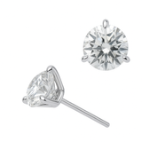 14K Gold White 3-Prong Lab Grown Diamond Stud Earrings