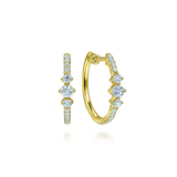 14K Yellow Gold Diamond Classic Hoop Earrings In-Store