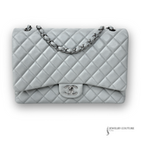CHANEL Caviar Quilted Jumbo Double Flap Dark Grey