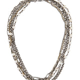 David Yurman Pearl Multi-Strand Necklace Sterling Silver and 18K Yellow Gold 16 Inch | Pre-Owned