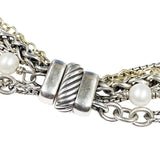 David Yurman Pearl Multi-Strand Necklace Sterling Silver and 18K Yellow Gold 16 Inch | Pre-Owned