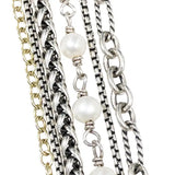David Yurman Pearl Multi-Strand Necklace Sterling Silver and 18K Yellow Gold 16 Inch | Pre-Owned