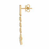 14KT Yellow Gold Diamond Star Dangle Earrings