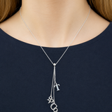 Tiffany & Co. Sterling Silver T & Co. Letter Drop Lariat Necklace Logo Charm Pendant 16" Pre-Owned