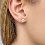 14KT White Gold Lab-Grown Round Diamond Stud Earrings