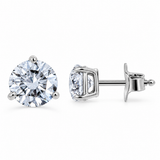 14KT White Gold Lab-Grown Round Diamond Stud Earrings