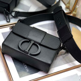 Dior 30 Montaigne Box Bag Black Ultramatte Grained Calfskin Leather