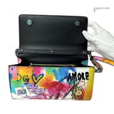 Pre-Owned Dolce & Gabanna Multicolor Graffiti Handbag Clutch Gold Hardware
