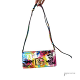 Pre-Owned Dolce & Gabanna Multicolor Graffiti Handbag Clutch Gold Hardware