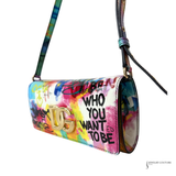 Pre-Owned Dolce & Gabanna Multicolor Graffiti Handbag Clutch Gold Hardware