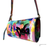 Pre-Owned Dolce & Gabanna Multicolor Graffiti Handbag Clutch Gold Hardware