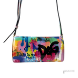 Pre-Owned Dolce & Gabanna Multicolor Graffiti Handbag Clutch Gold Hardware