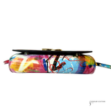 Pre-Owned Dolce & Gabanna Multicolor Graffiti Handbag Clutch Gold Hardware