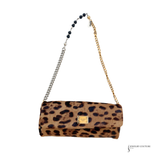 Dolce & Gabbana Cheetah Print Pony Hair East/West Shoulder Bag Pre-Owned