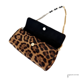 Dolce & Gabbana Cheetah Print Pony Hair East/West Shoulder Bag Pre-Owned