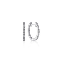 Gabriel & Co. 14K White Gold Classic Diamond Huggie Earrings 15mm