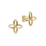 14K Yellow Gold Quatrefoil Stud Earrings