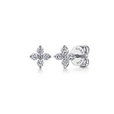 14K White Gold Diamond Stud Earrings